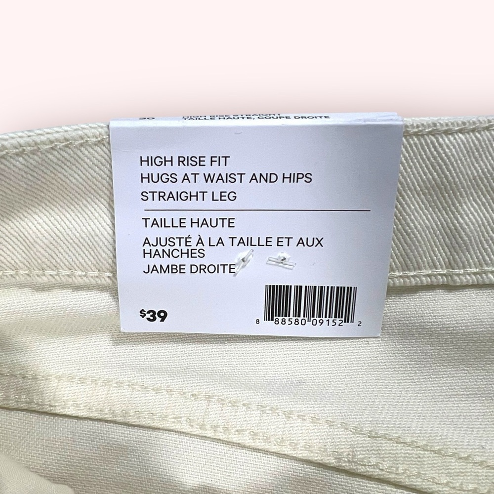 Joe Fresh High Rise Straight Leg Jeans White Cream Women’s 30 NWT Jillian Collab - Picture 6 of 13